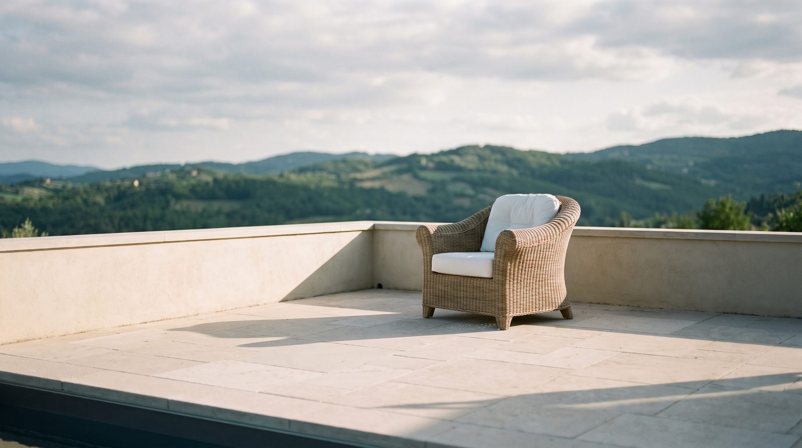 Tuscan villa at golden hour